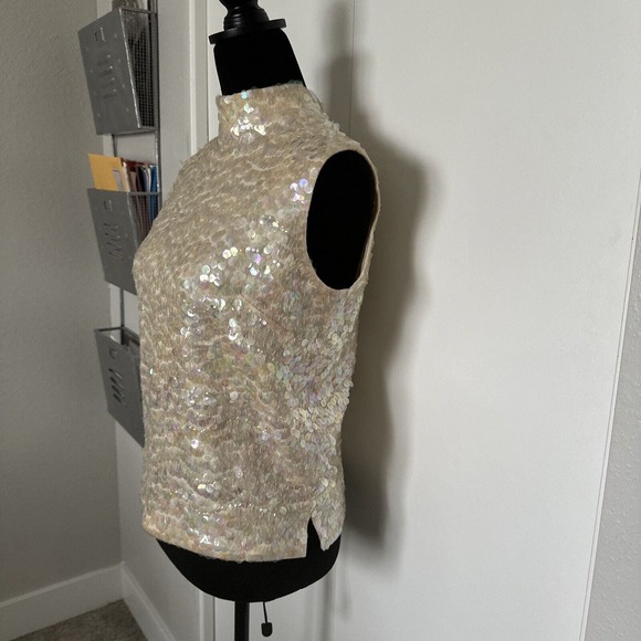 Vintage Cyn Les Hand Beaded Wool Cardigan Sweater British Hong Kong EU 4O - Picture 2 of 6